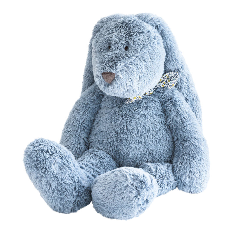  - flo lapin - peluche xl bleu 50 cm 